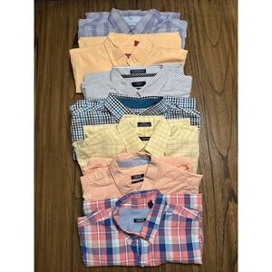 Izod Men's BUNDLE 7-Button Downs, 5 Long Sleeve, 2 Short Sleeve Sz L, 16-17